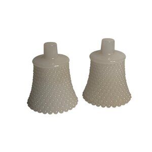 VTG HOMCO Hobnail White Milk Glass Votive Candle Holders Set-2 Diamond Textured